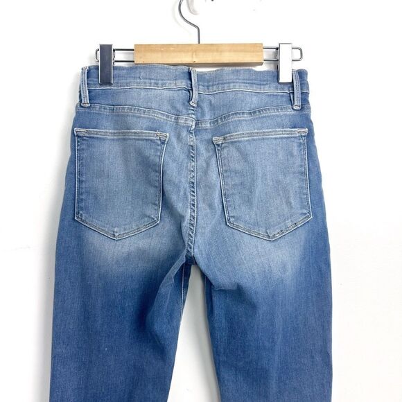 Frame Le High Skinny Raw Hem Cropped Jeans Sz 27 - Picture 6 of 14